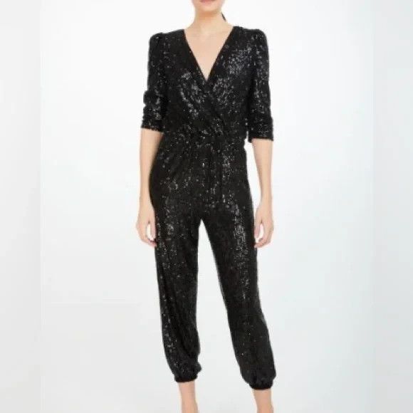 Generation Love Revolve Madison Sequin Jumpsuit Black NWT $395 - Picture 7 of 8